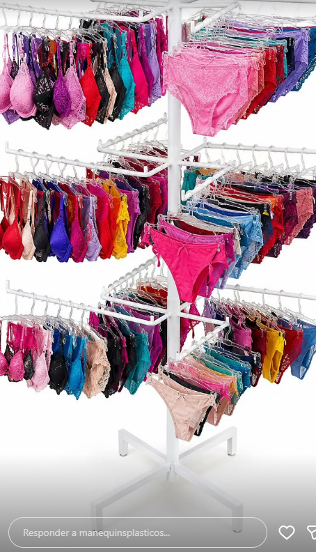 Expositor vertical giratório de moda íntima e lingerie